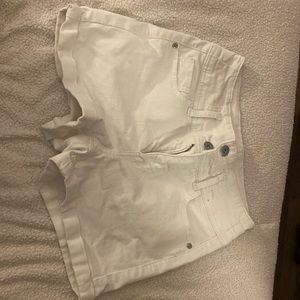 White jean shorts